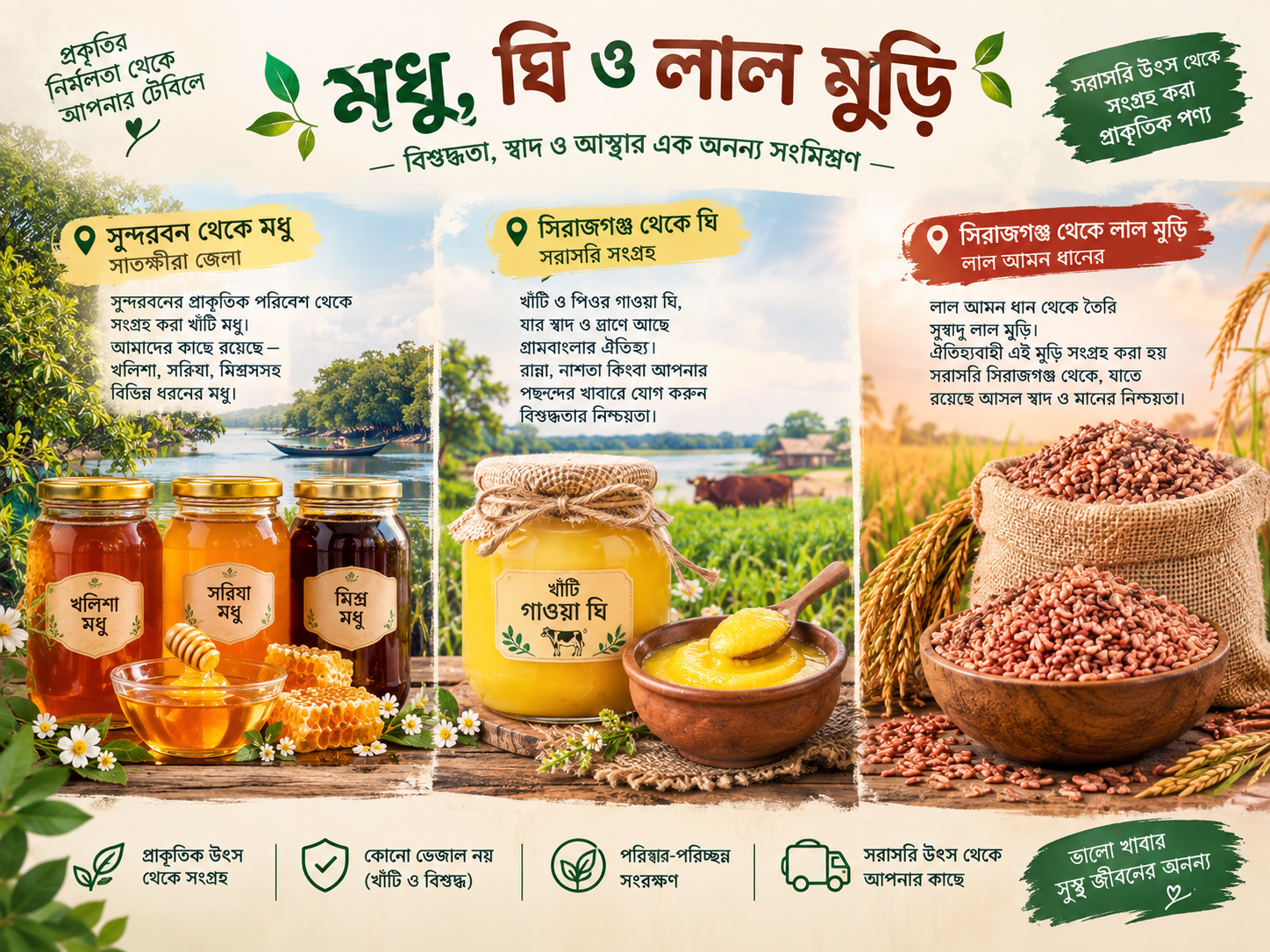 Modhu, Ghee, Muri